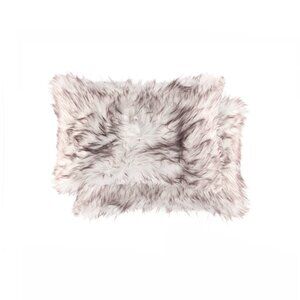 Luxe Home Decor Belton Faux Fur Pillow | 2-Piece | Gradient chocolate | 12"x20"